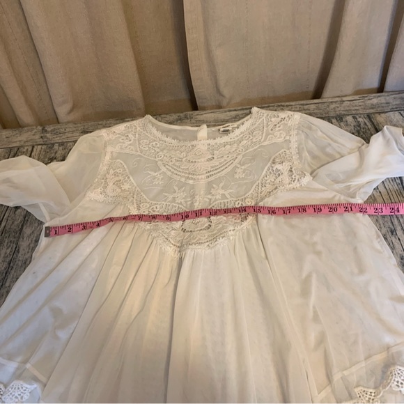 Indigo Thread Co Lace Embroidery Embroidered Off White Flowy Fancy Boho - Picture 11 of 15